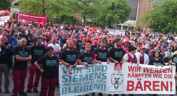 Siemens Demo fuer Erhalt der Arbeitsplaetze 09-06-2015